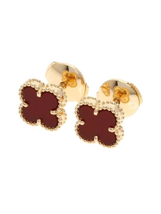 Van Cleef & Arpels Sweet Alhambra Carnelian 18K Rose Gold  Van Cleef & Arpels Sweet Alhambra Canelian Earrings 18k Pink Gold
